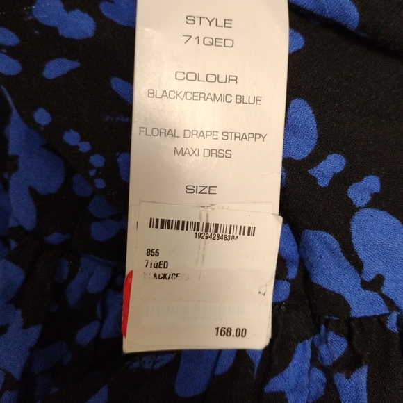 NWT Size 2 Black and Blue French Connection Maxi Dress - Picture 3 of 13